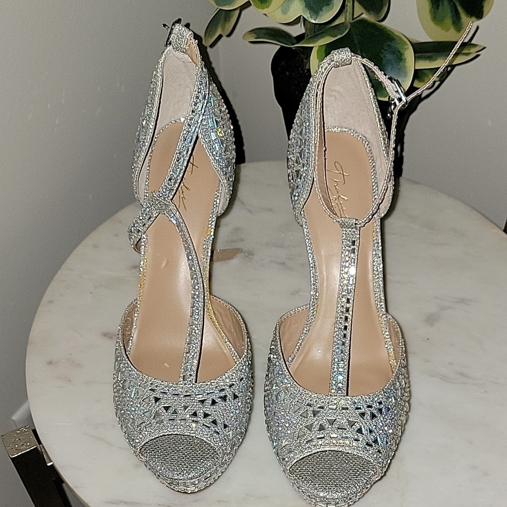 Elegant Silver High Heel Sandals